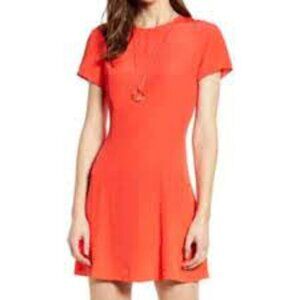 Something Navy Mini Red Scalloped Hem Mini Dress Poppy Size Medium